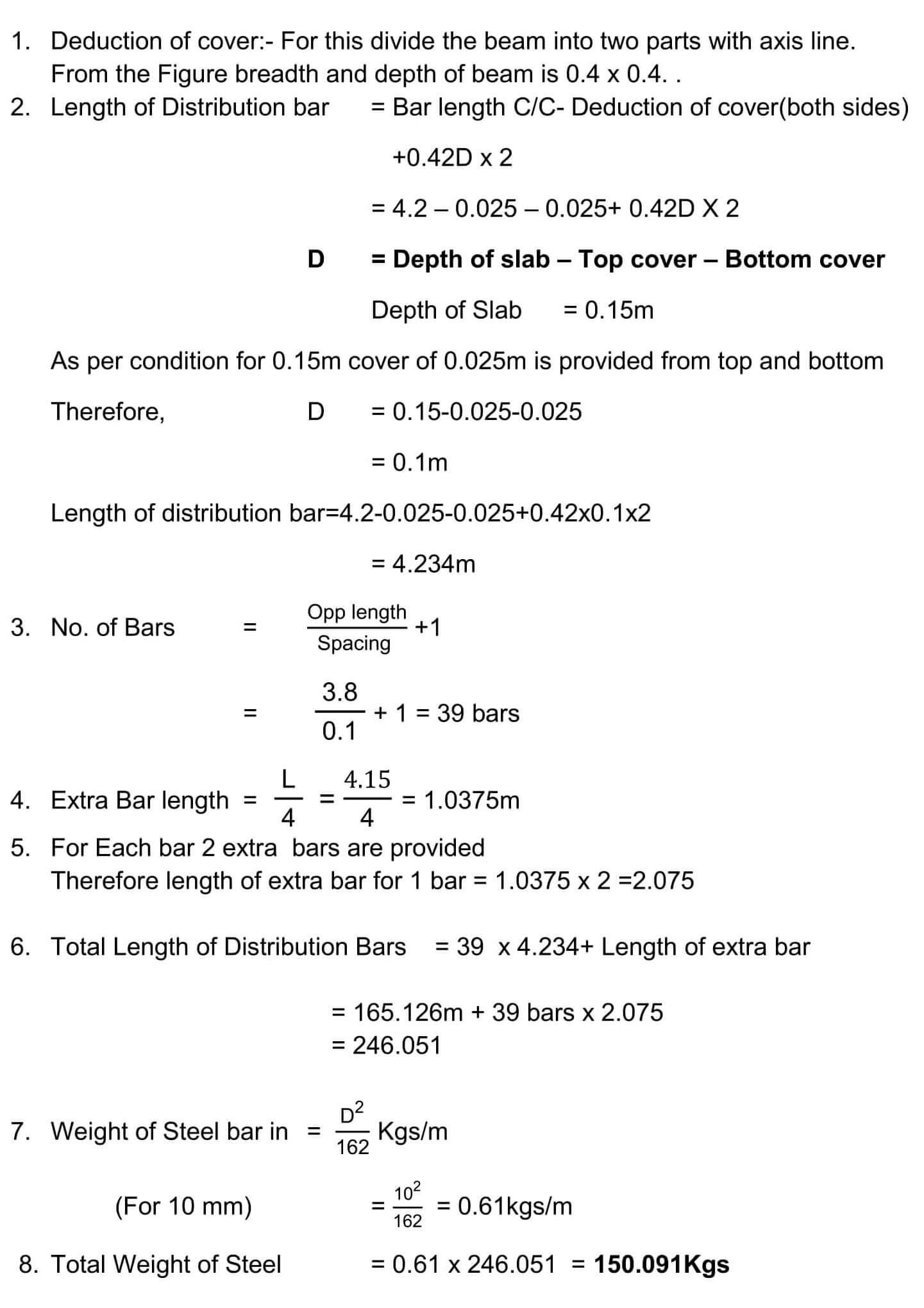 Calculation of reinforcement for Two way slab 