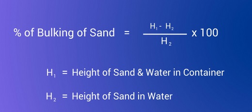 bulking of sand formula