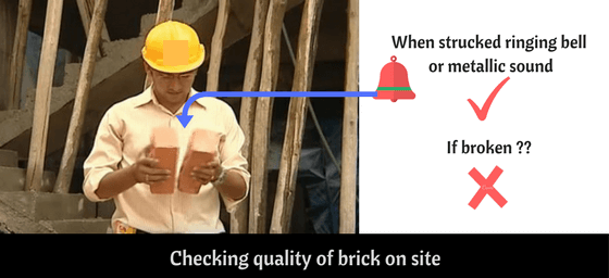 Hardness test to check quality of bricks on site
