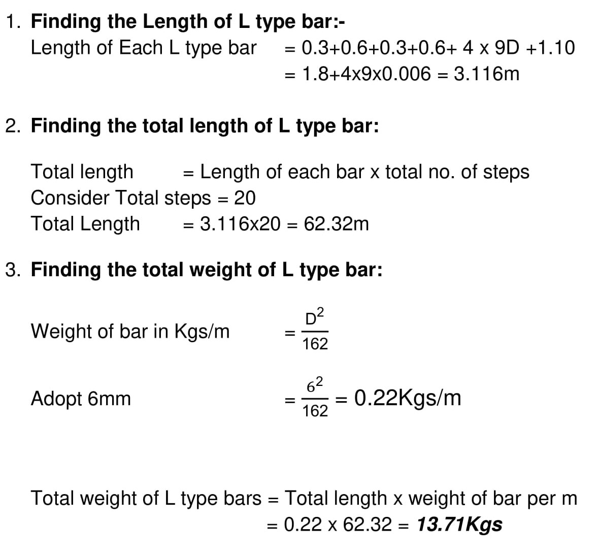 Calculation of BBS of Stairs