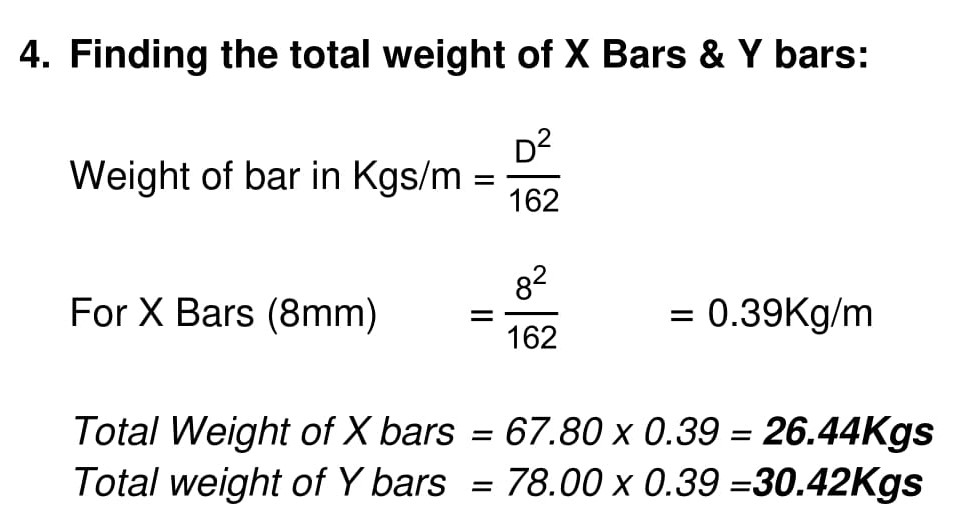 BBS of waist slab calculation