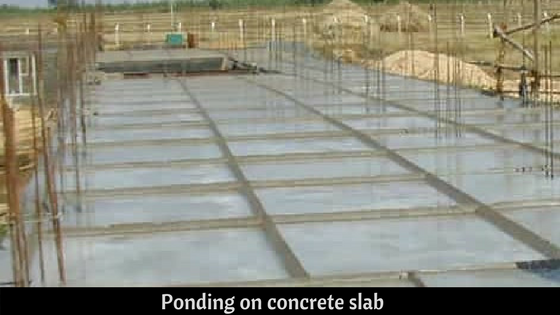 curing of concrete on slab using ponding method