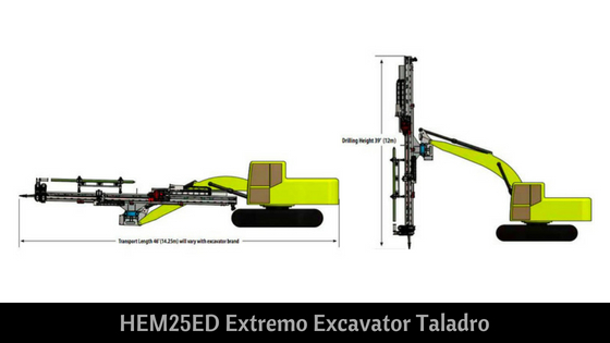 HEM25ED EXTREMO EXCAVADOR TALADRO